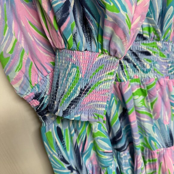 Lilly Pulitzer Heline Stretch Dress 10 Gecko Green Beach Bash NWT - Picture 4 of 12